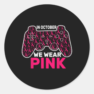 Adesivo Outubro Vestimos Crianças De Jogos De Cancer Rosa