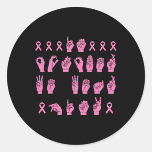 Adesivo Outubro Vestimos Linguagem de Sinais Rosa Cancer d