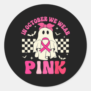 Adesivo Outubro Vestimos o Cancer de Mama Fantasma Rosa do
