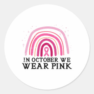 Adesivo Outubro Vestimos o Cancer rosa-arco-íris Awarene