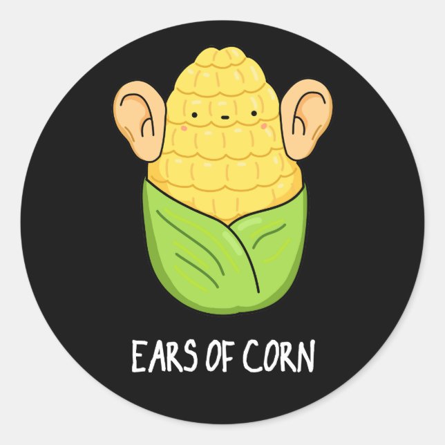 Adesivo Ouvidos De Milho Engraçado Milho Pun Escuro BG (Frente)