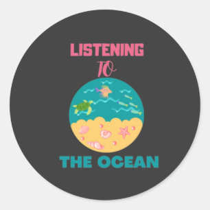 Adesivo ouvindo o oceano e relaxe