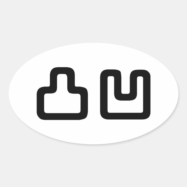 Adesivo Oval 凸 凹 Dekoboko で こ ぼ こ (Frente)