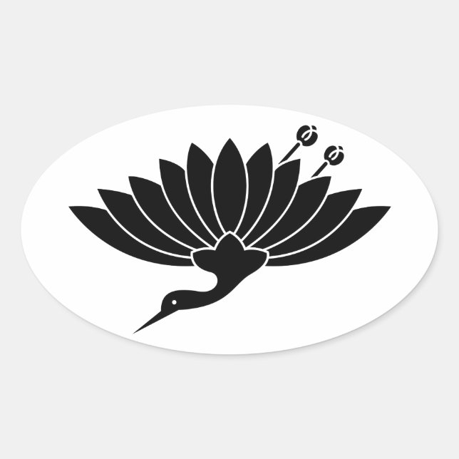 ADESIVO OVAL 菊 鶴 (Frente)