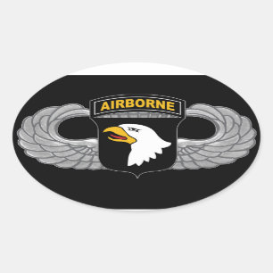 Adesivo Oval 101st Divisão aerotransportada "Eagles gritando "