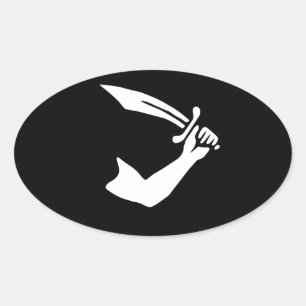 Adesivo Oval 12923-pirata-thomas-tew-vetor PIRATE SWORD MACHET