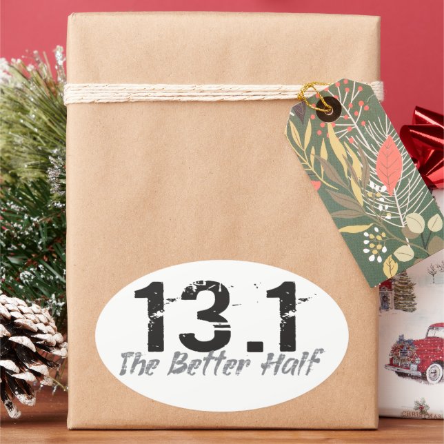 Adesivo Oval 13.1 A metade melhor - meia maratona (Feriado)