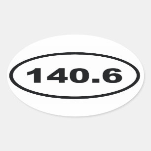 Adesivo Oval 140,6 milhas de Triathlon
