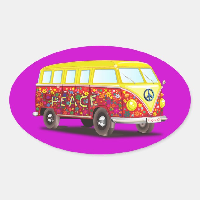 ADESIVO OVAL 158463 CAUSA SURF PEACEÁVEL ÔNIBUS DE VEÍCULO (Frente)