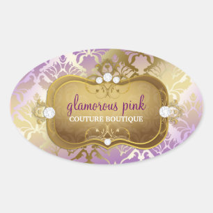 Adesivo Oval 311 Lilac Damask Glamorous
