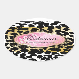 Adesivo Oval 311 Manchas-leopardo-Ouros Boutique, bodaciosas
