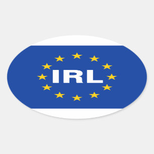 Adesivo Oval 4 Irlanda "IRL" União Europeia Bandeira