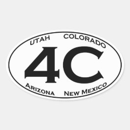 Adesivo Oval 4C - Logotipo Oval USA de quatro cantos
