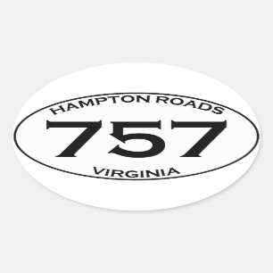 Adesivo Oval 757 Hampton Roads Virginia Oval Sticker