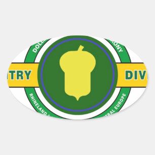 Adesivo Oval 87.a DIVISÃO DE INFANTEAMENTO "OURO ACORN"