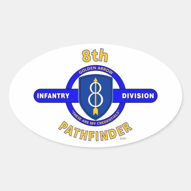ADESIVO OVAL 8.ª DIVISÃO DE INFANTEGRAÇÃO "PATHFINDER" (Frente)