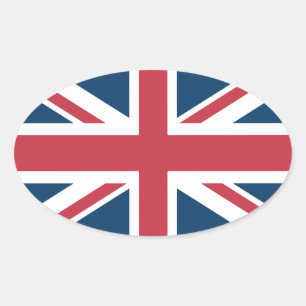 Adesivo Oval A Bandeira Britânica Union Jack