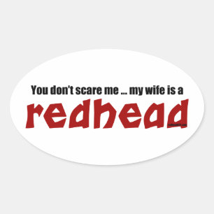 Adesivo Oval A esposa é um Redhead
