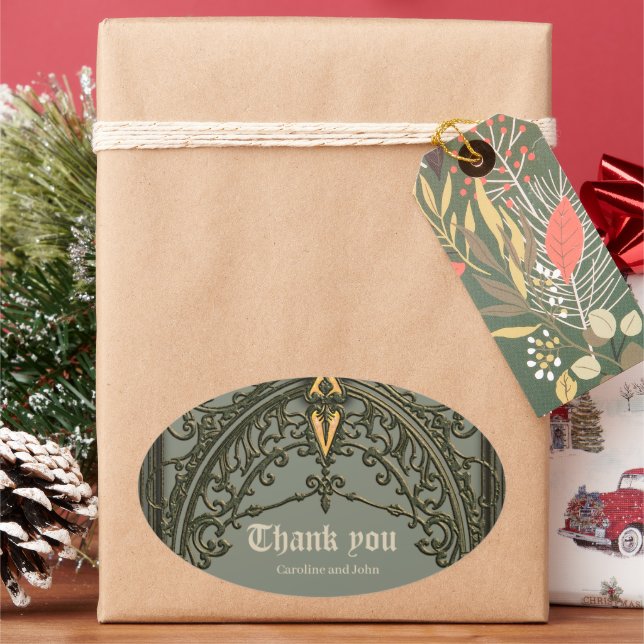 Adesivo Oval A flor vermelha, a flor da afeição (Feriado)