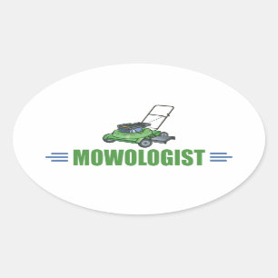 Adesivo Oval A jarda do gramado que sega, sega os gramados,