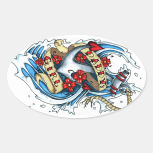 Adesivo Oval A menina do pai