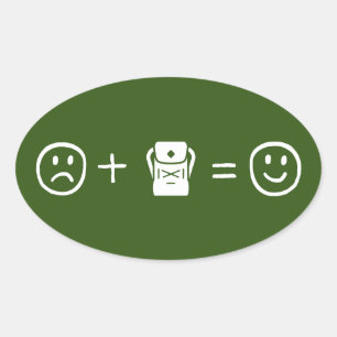 Adesivo Oval A mochila te deixa feliz