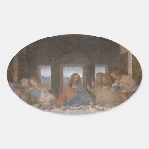 Adesivo Oval A pintura mural 1490s atrasada de Leonardo da