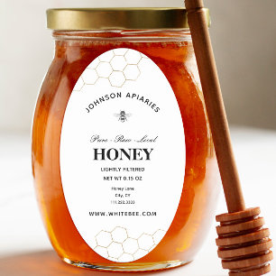 Adesivo Oval Abelhas De Mel Retro Mel orgânico