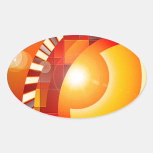 Adesivo Oval Abstração geométrica sunny