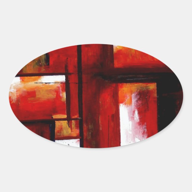 Adesivo Oval Abstrato Art (Frente)