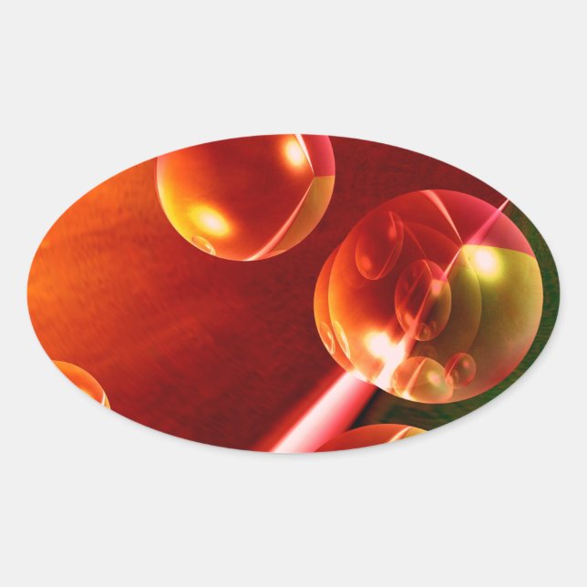 Adesivo Oval Abstrato de Contemporâneo por Serdar Hizli (Frente)