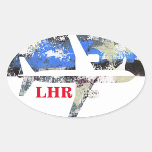 Adesivo Oval Abstrato voador por Michael Moffa