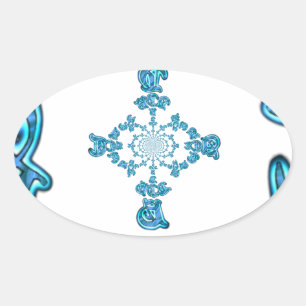 Adesivo Oval Ação Retroativa Vintage Hakuna Matata Blue Gift.pn