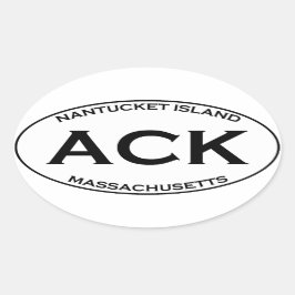 Adesivo Oval ACK - Nantucket Island Massachusetts