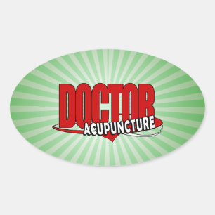 ADESIVO OVAL ACUPUNTURA DO MÉDICO DE LOGOTIPO