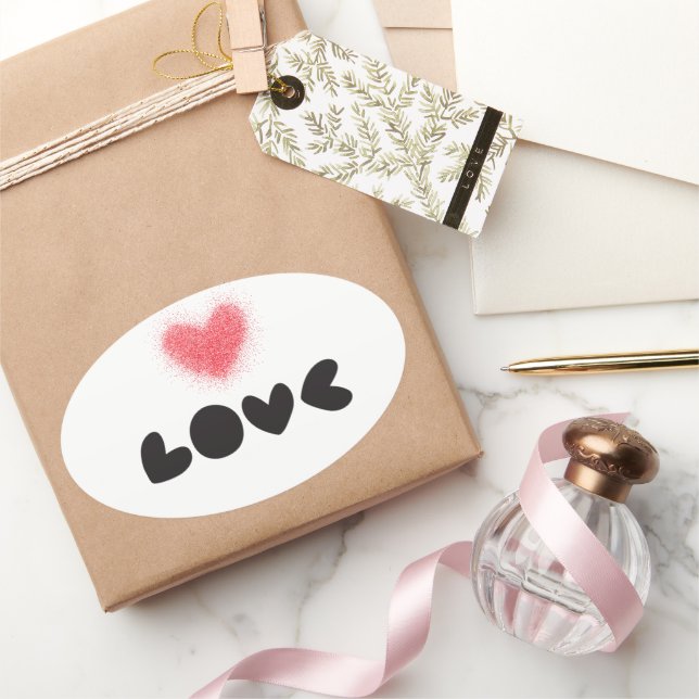 Adesivo Oval Adesivo, Lebel - Amor Vermelho (Presentear)