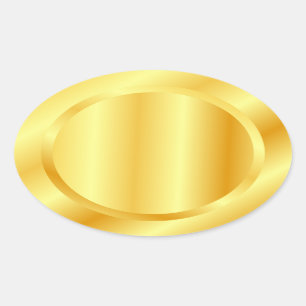 Adesivo Oval Adicione o seu Modelo de Vazio Dourado do Monogram