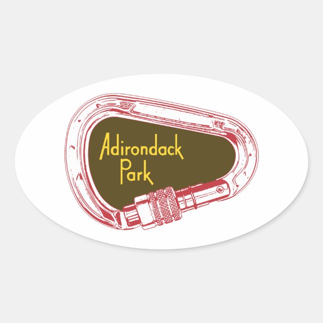 Adesivo Oval Adirondacks Subindo Carabiner (Frente)