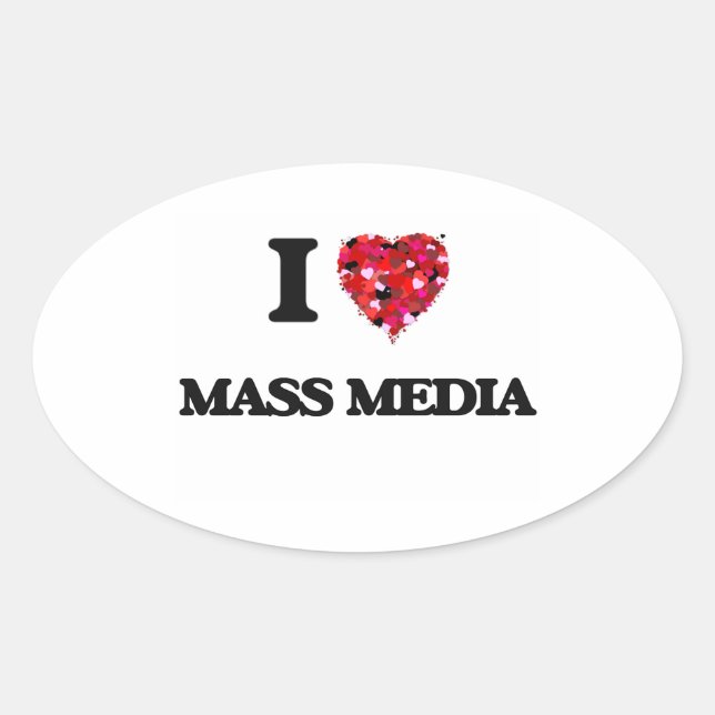 Adesivo Oval Adoro Mídia de Massa (Frente)