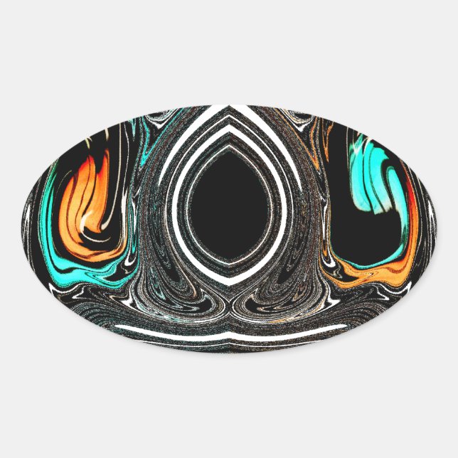 Adesivo Oval African Ethnic Doodle Zebra texturou Art Impressão (Frente)