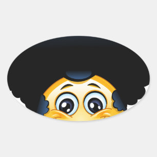 Adesivo Oval afro emoji