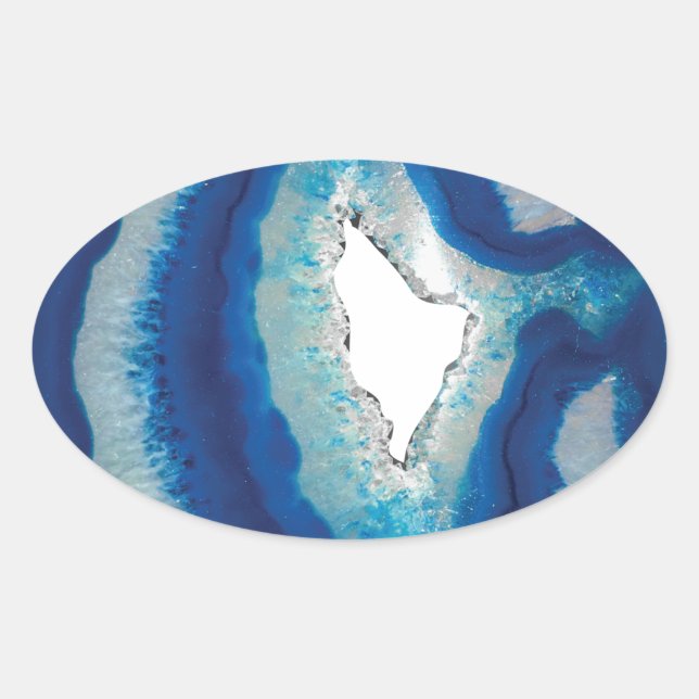 Adesivo Oval Agate Azul (Frente)