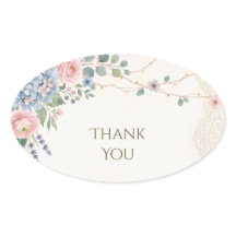 Agradecimento de Casamento em Renda Floral Azul Ro