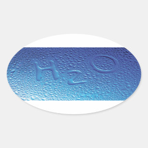 Adesivo Oval Água, H2O, azul