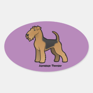 Adesivo Oval airedale terrier