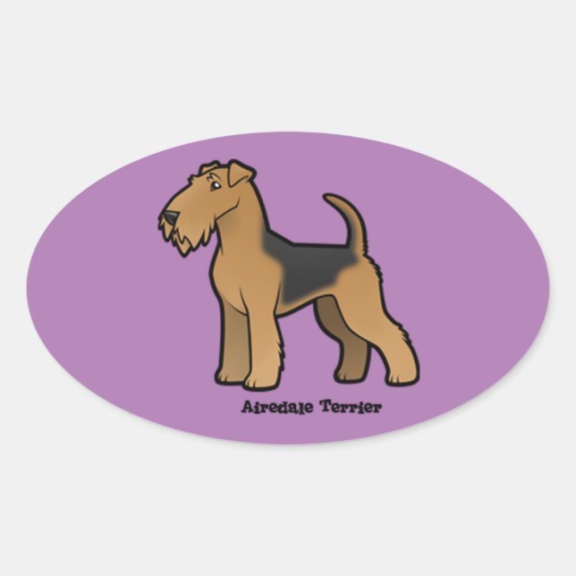 Adesivo Oval airedale terrier (Frente)