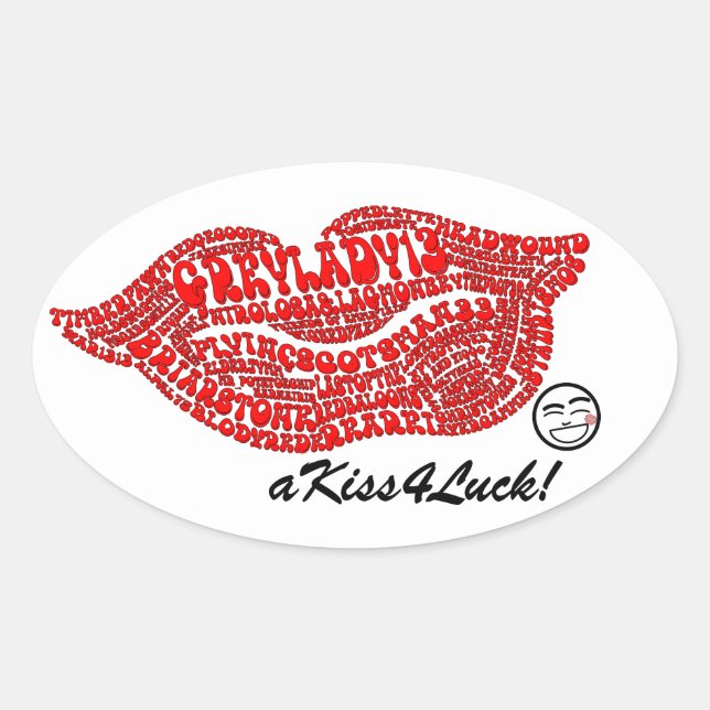 Adesivo Oval akiss4Luck Stickers (Frente)