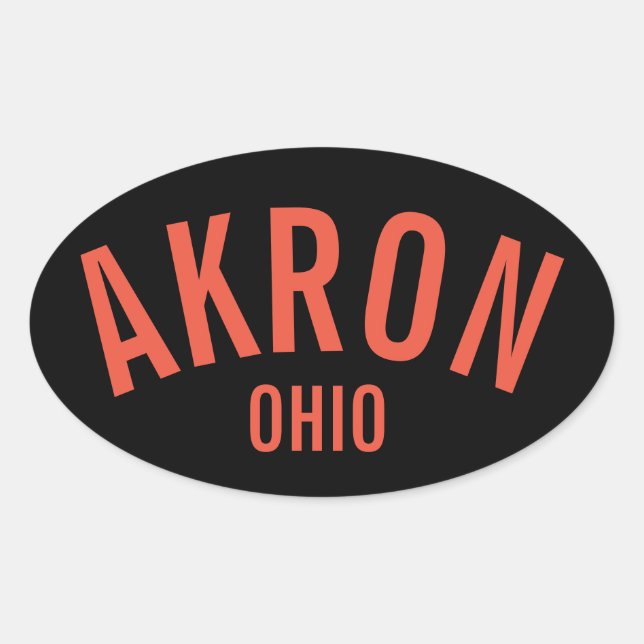 Adesivo Oval Akron, Ohio (Frente)