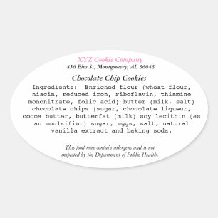 Adesivo Oval AlabaMA Cottage Law Label home bakery