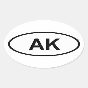 Adesivo Oval Alaska "AK "